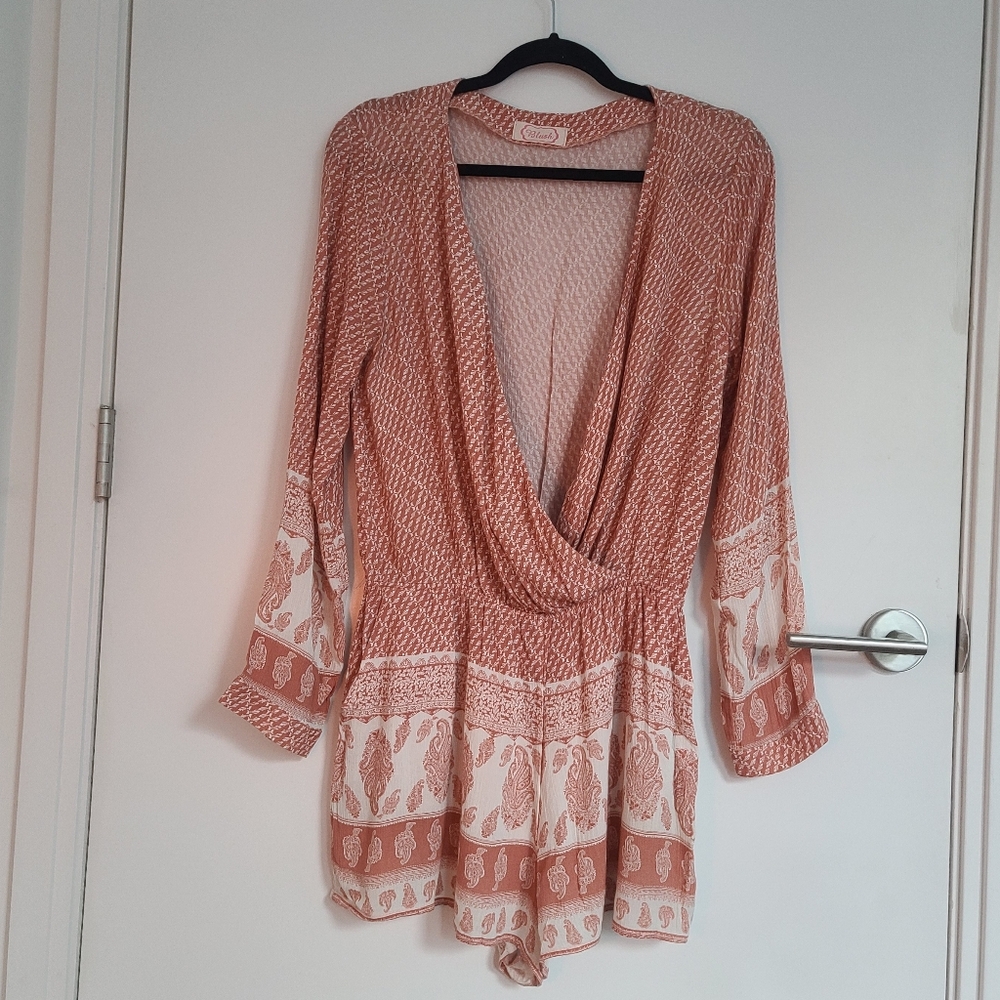 Boho Peach Romper